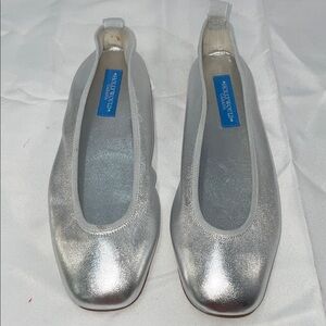 HOLLYWOULD CABANA SILVER METALLIC BALLET FLATS FTL-03-035